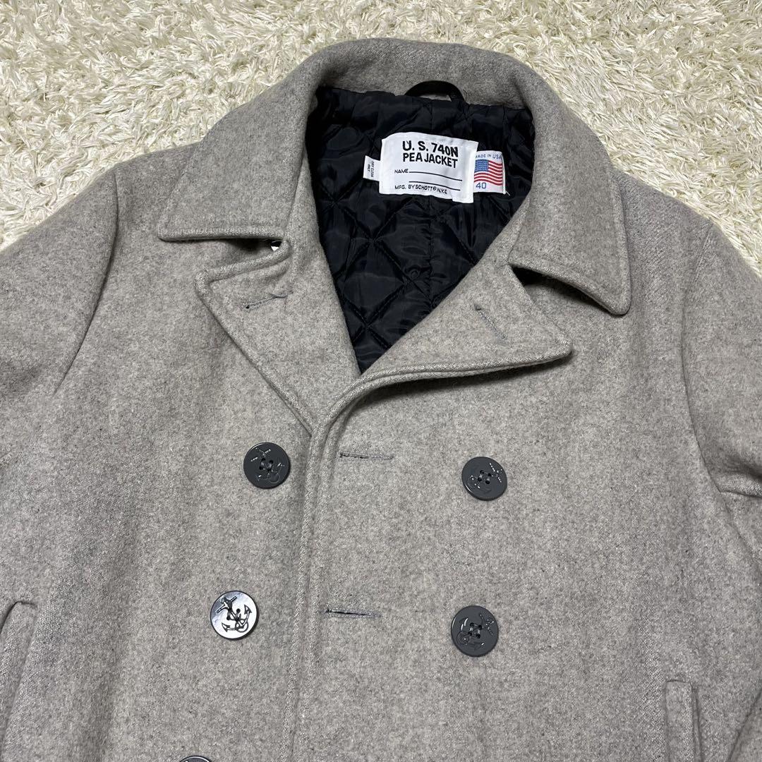 極美品　SCHOTT ショット　ピーコート　サイズ40 アイボリー