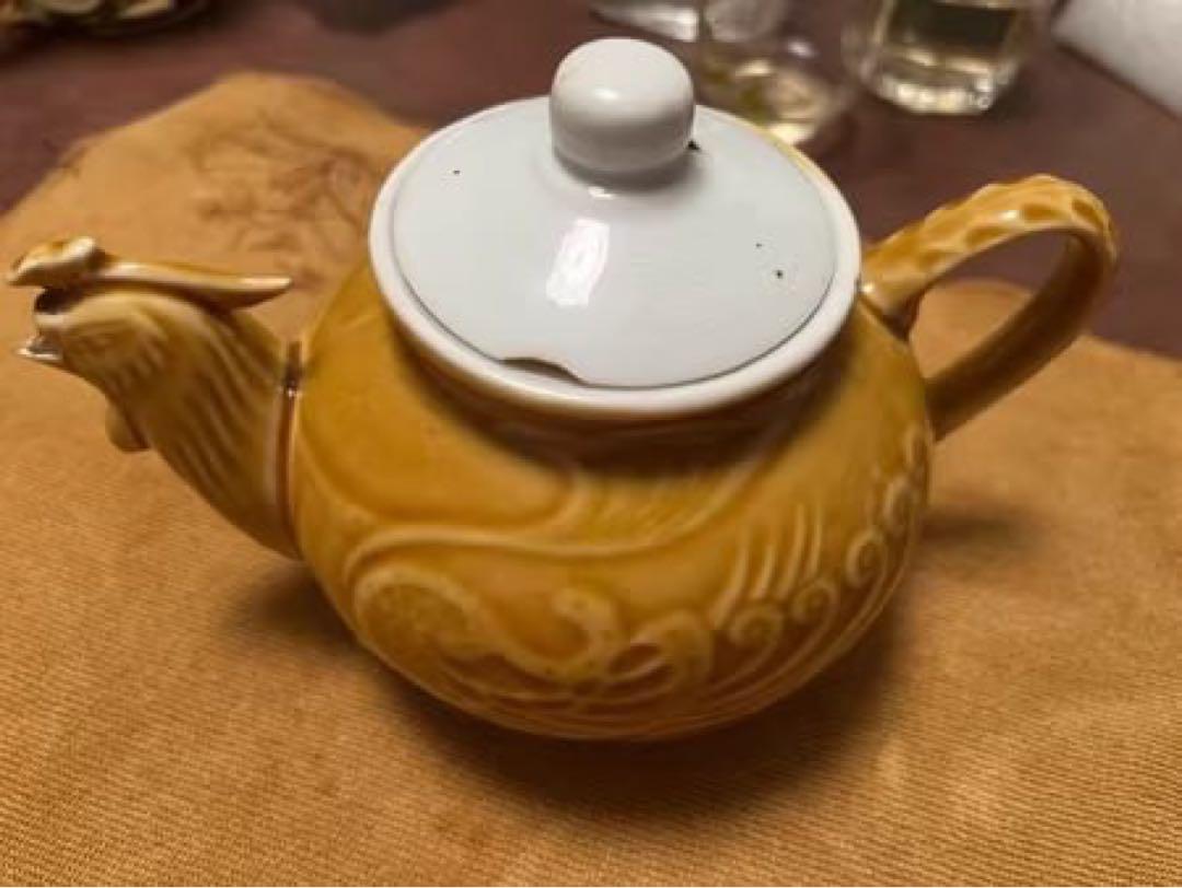 鳥型陶器急須 黄色