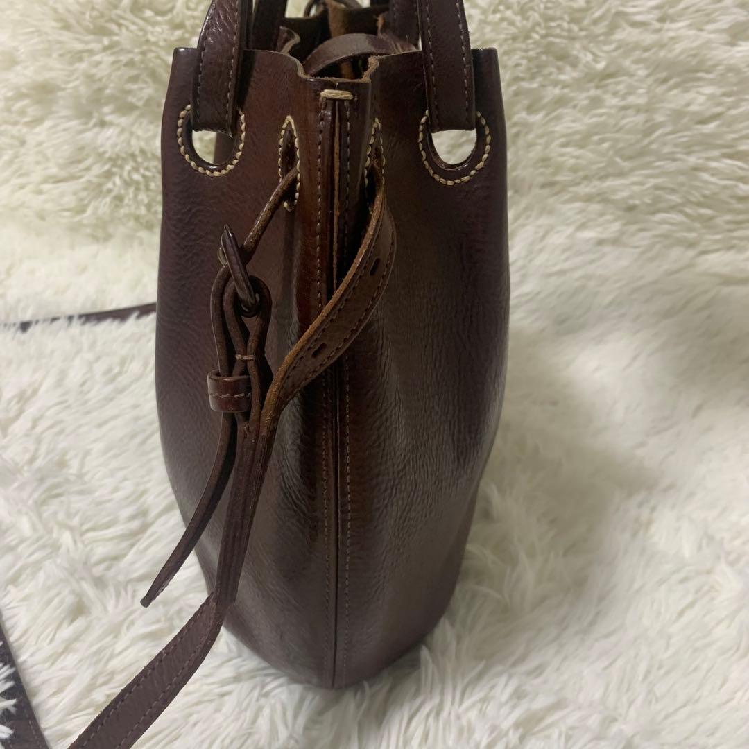 ゲンテン エターデ トスカ トートバッグ 2way レザー 工具ロゴ ブラウン ゲンテン エターデ トスカ トートバッグ 2way レザー 工具ロゴ ブラウン