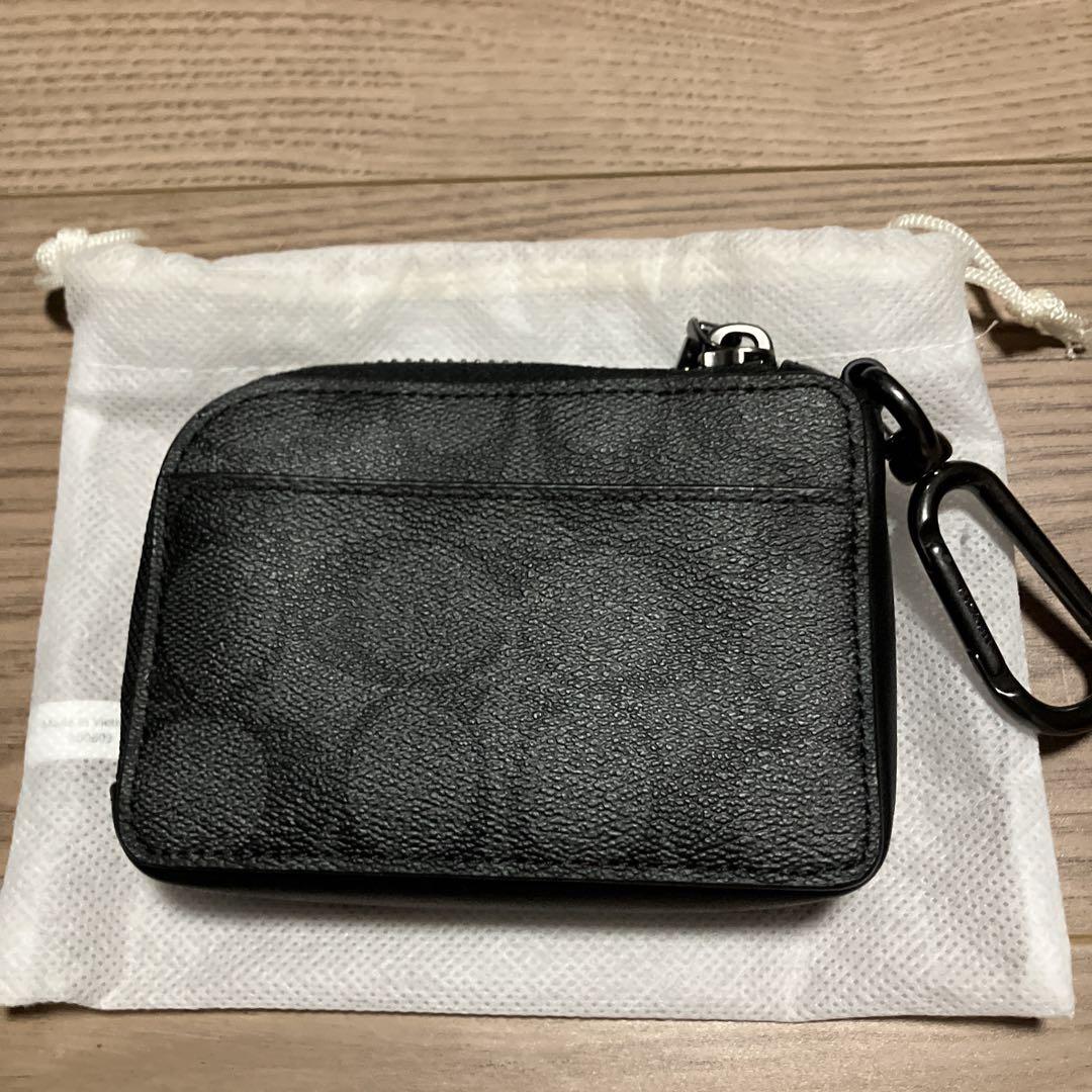 ブラックレザー コインケース カラビナ付き
