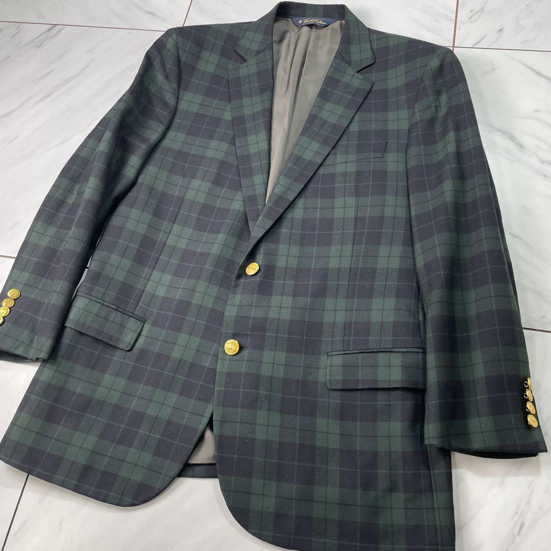 美品 ブルックスブラザーズ 金釦 ブラックウォッチ Fitzgerald 42