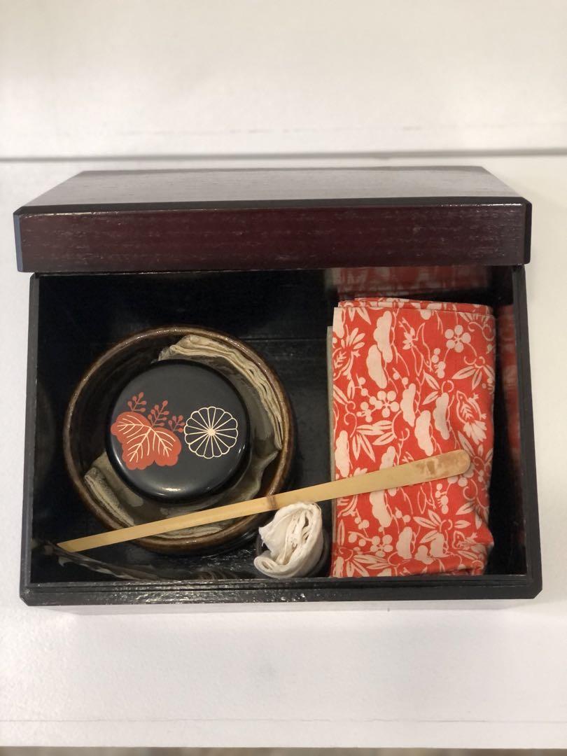 利休茶箱セット　漆器木製箱　茶道具
