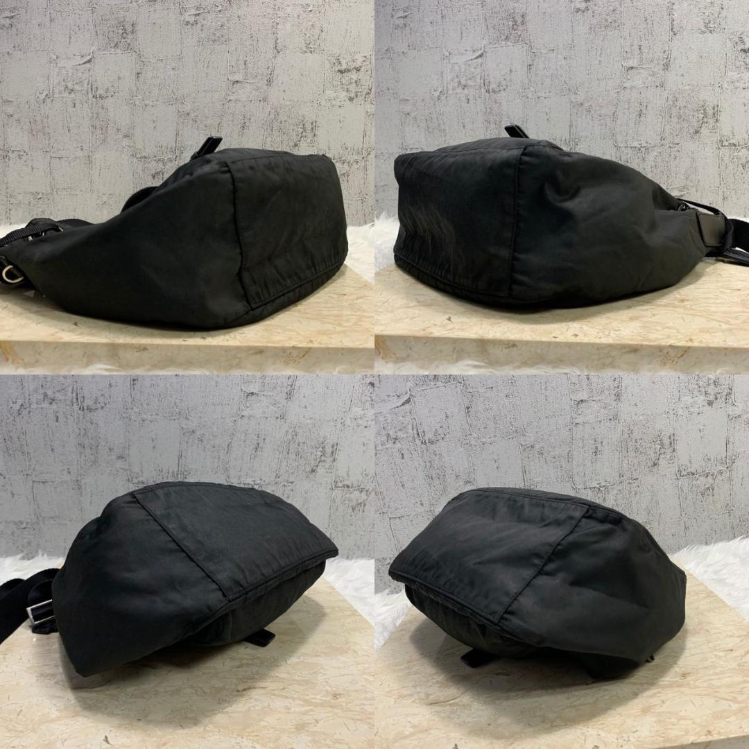 プラダ ショルダーバック PRADA バッグ ナイロン レザー 巾着 黒 希少