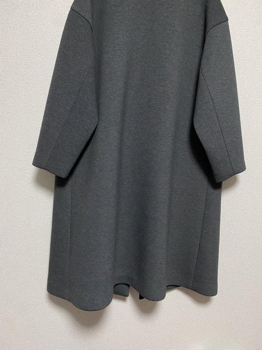 【美品】ebure ノーカラーボンディングコート エブール EBURE(エブール) ボンディングコート グレー サイズ 38｜【公式