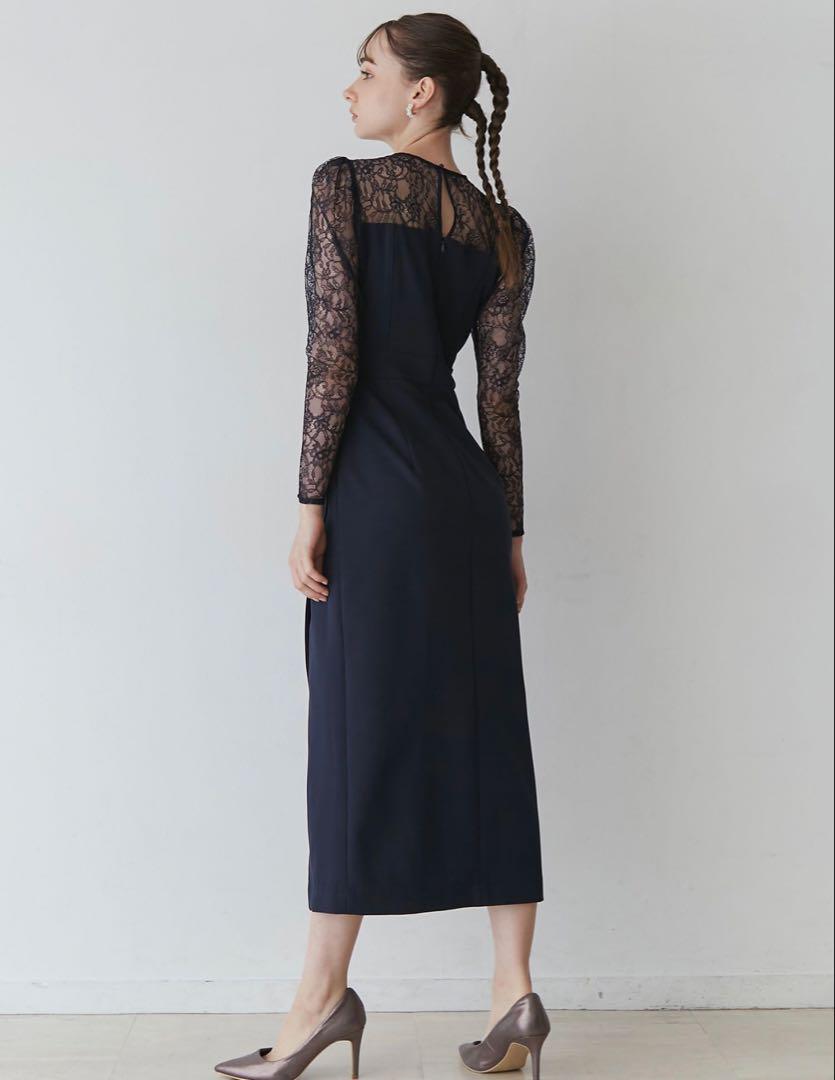 【週末限定価格】ラグナムーン LADYスリーブレースカッティングドレス 結婚式