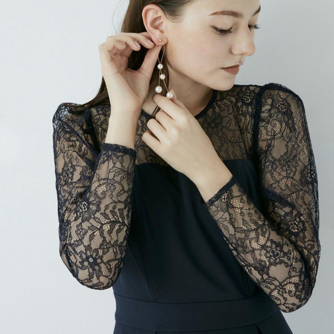 【週末限定価格】ラグナムーン LADYスリーブレースカッティングドレス 結婚式