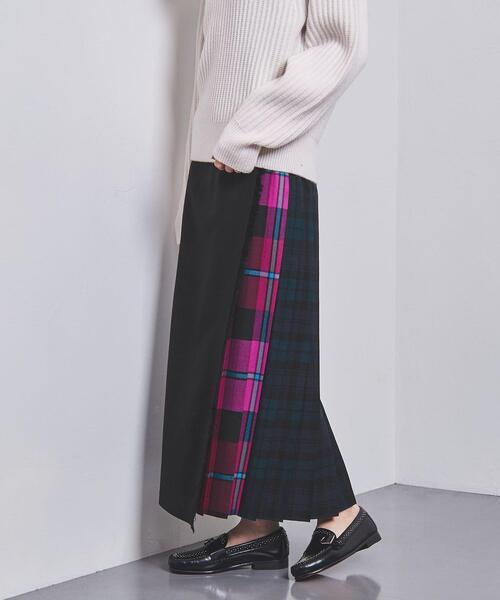 美品 O'NEIL of DUBLIN パッチワーク プリーツスカート