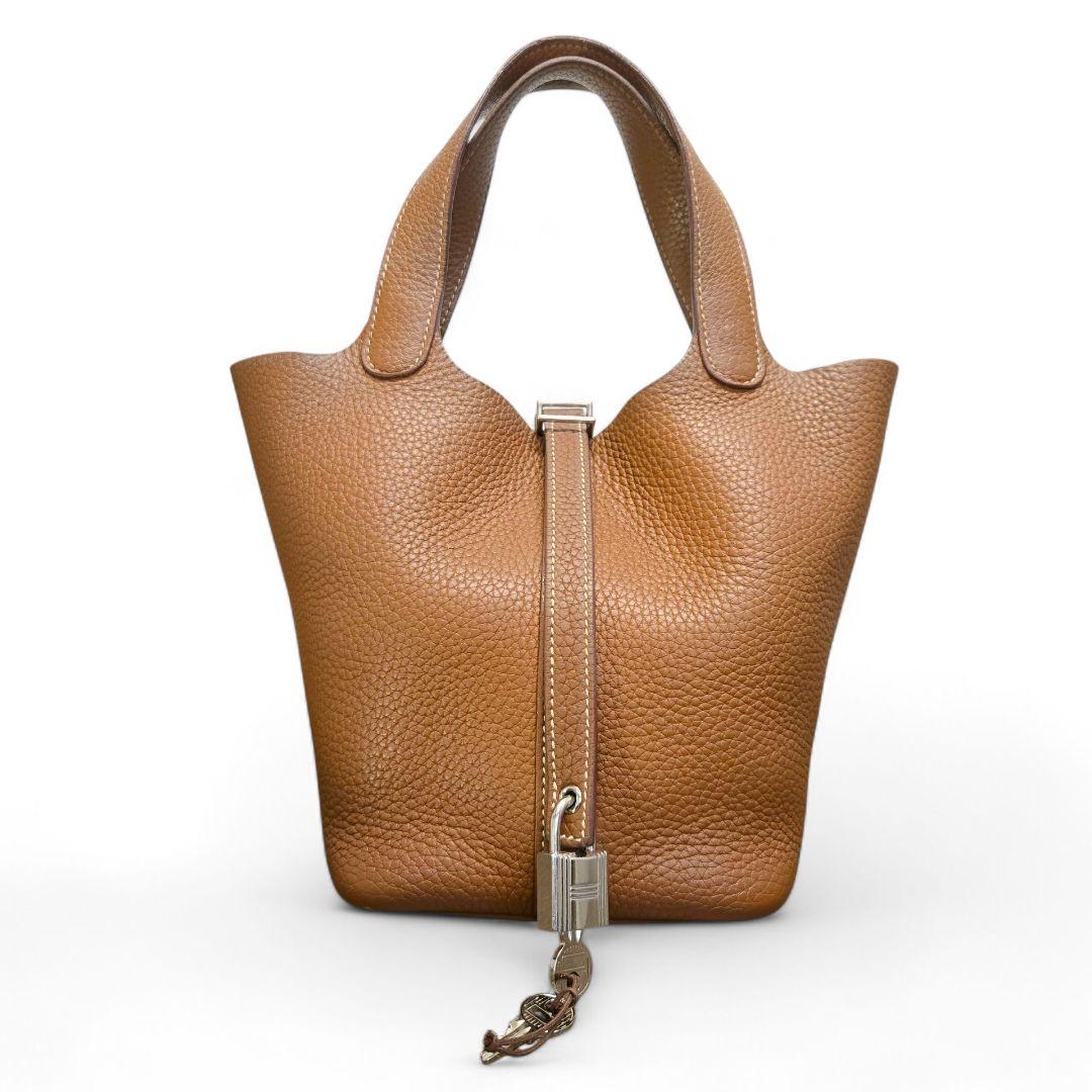 ピコタンロック 18 PM トリヨンクレマンス ゴールド シルバー金具 B刻印HERMES