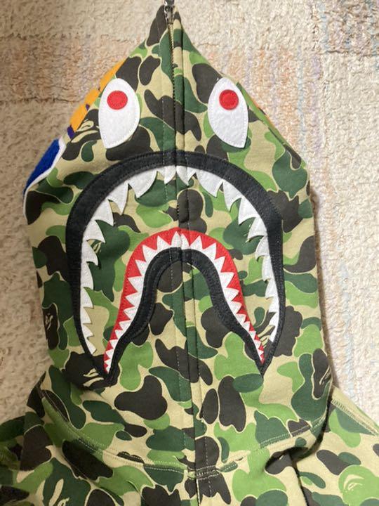 激レア APE abc camo green シャークパーカー L