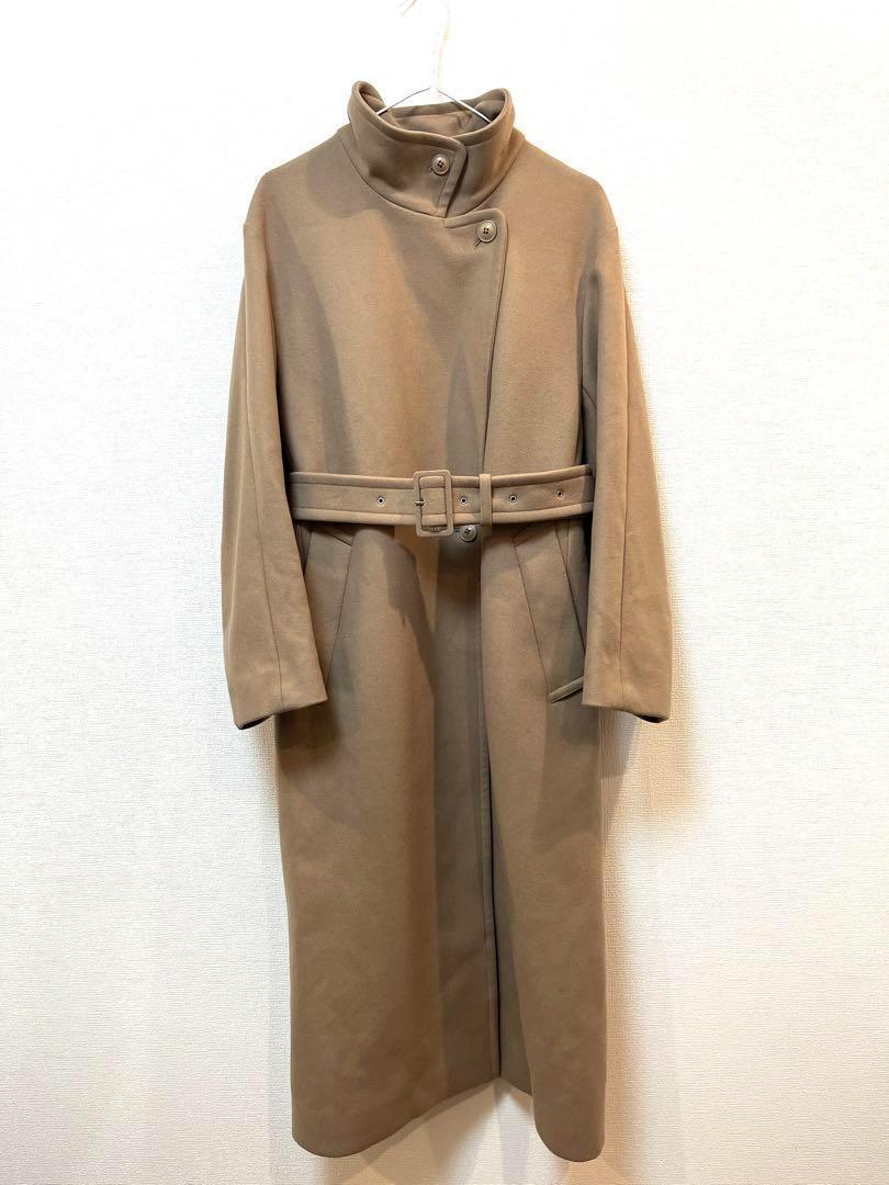 お値下げ！美品ユナイテッドアローズ　B &Y メルトンスタンドカラーベルトコート B&Y UNITED ARROWS メルトンスタンドカラーベルトコート 定価5万