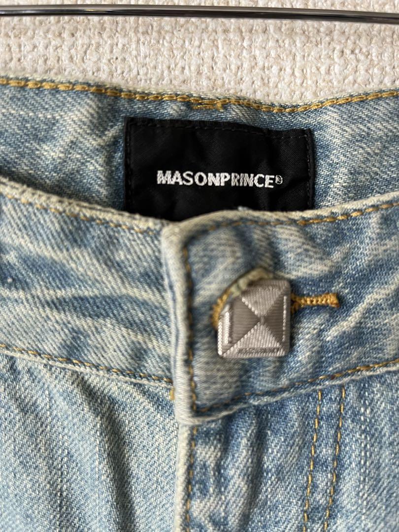 MASONPRINCE ワイドレッグデニムパンツ ライトブルー