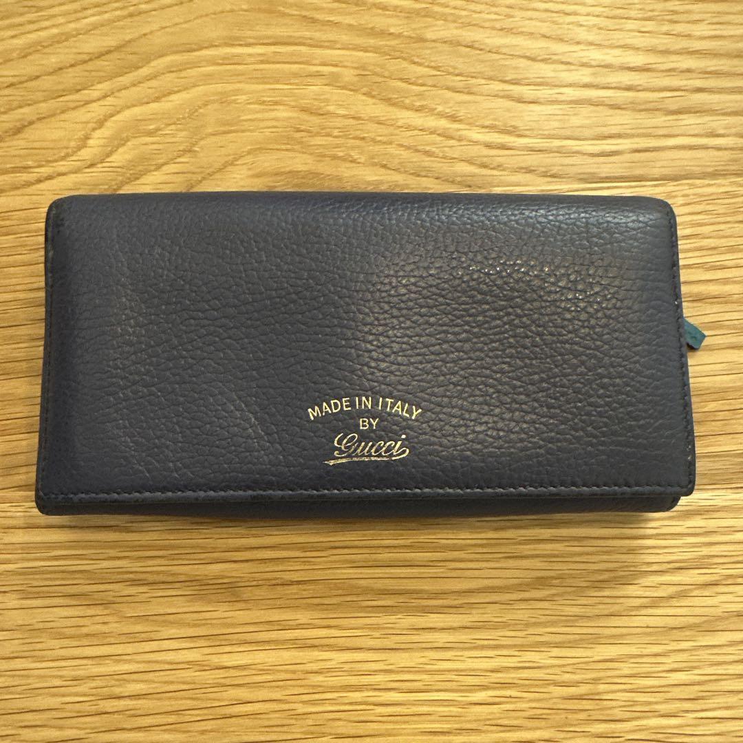 Gucci ネイビー レザー 長財布