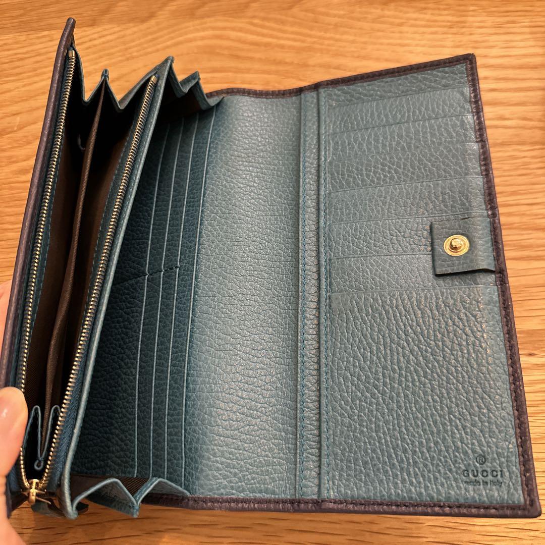 Gucci ネイビー レザー 長財布