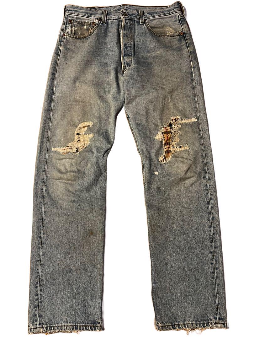 90s Levi's 501 W33L31 ノヴァチェック 襤褸 BORO