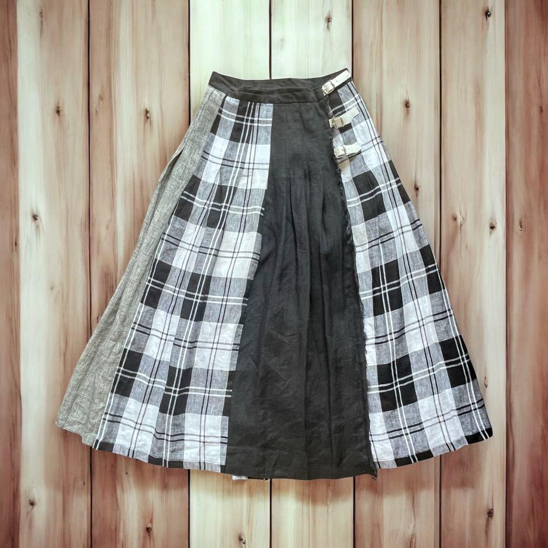 極美品⭐︎ O'NEILOFDUBLIN リネン キルトスカート パッチワーク