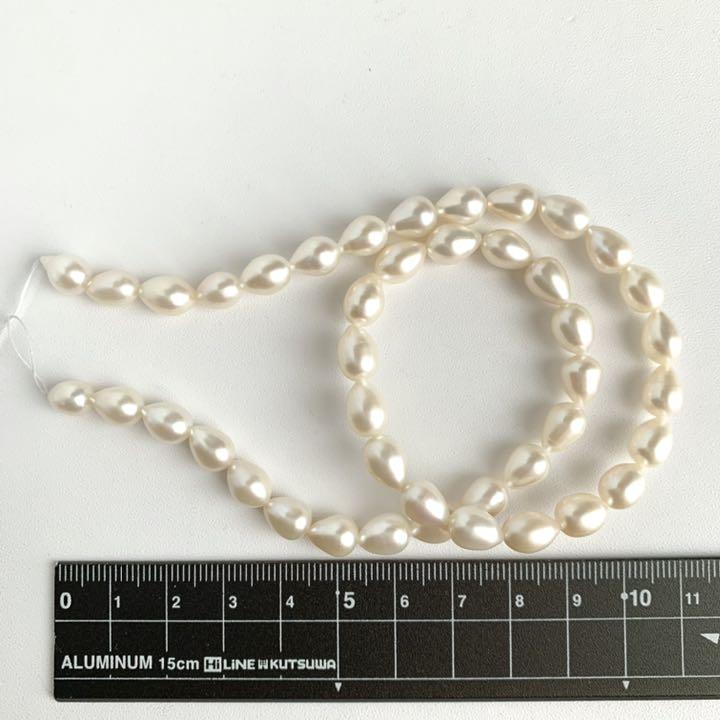 限定品在庫 HIKARI accessory様 淡水パール ライス 8.0-10.0㎜ 一連 f26HU-m18128732881 超激安国産