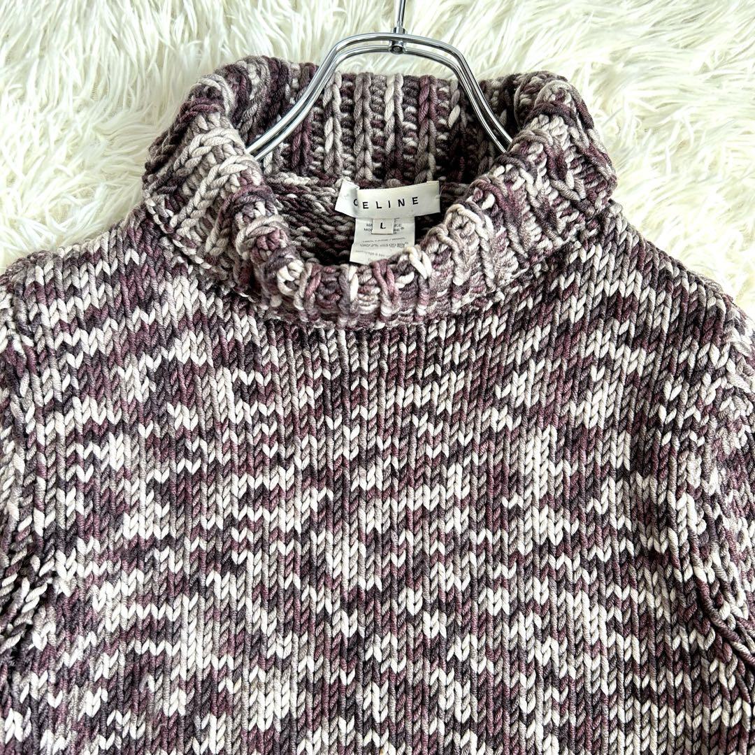 美品✨CELINE ウールハイネックセーター L ウール100% 厚手