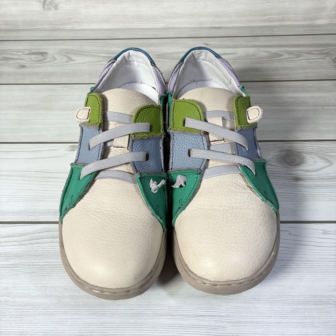 1207【美品】エスタシオン MLH2115 コンフォート 本革 レザー L