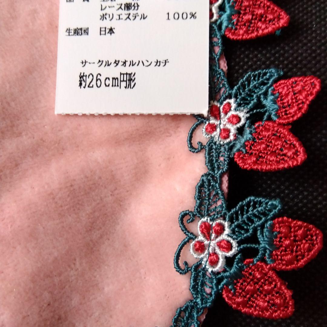 近沢レース タオルハンカチ 春摘みいちご 2枚 近澤 chikazawa