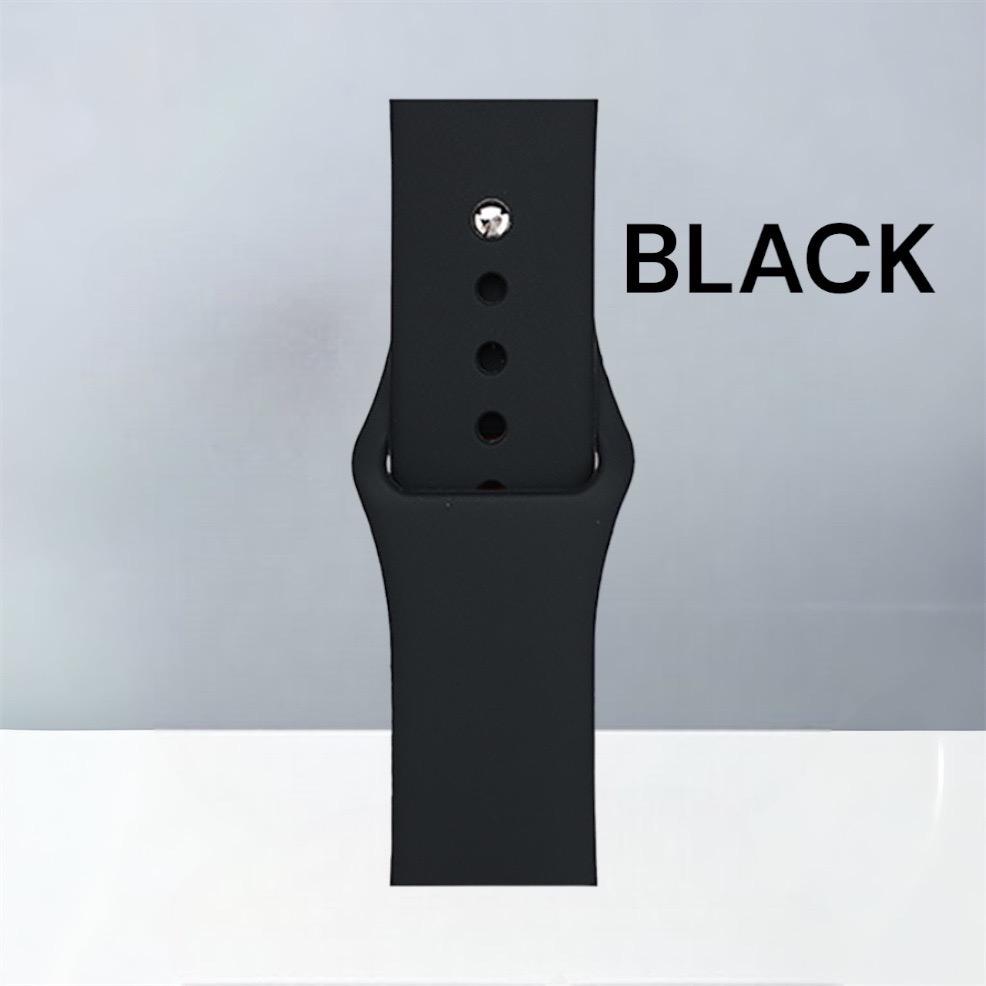 애플 워치 러버 밴드 전기종 대응 블랙 42/44/45 M/L