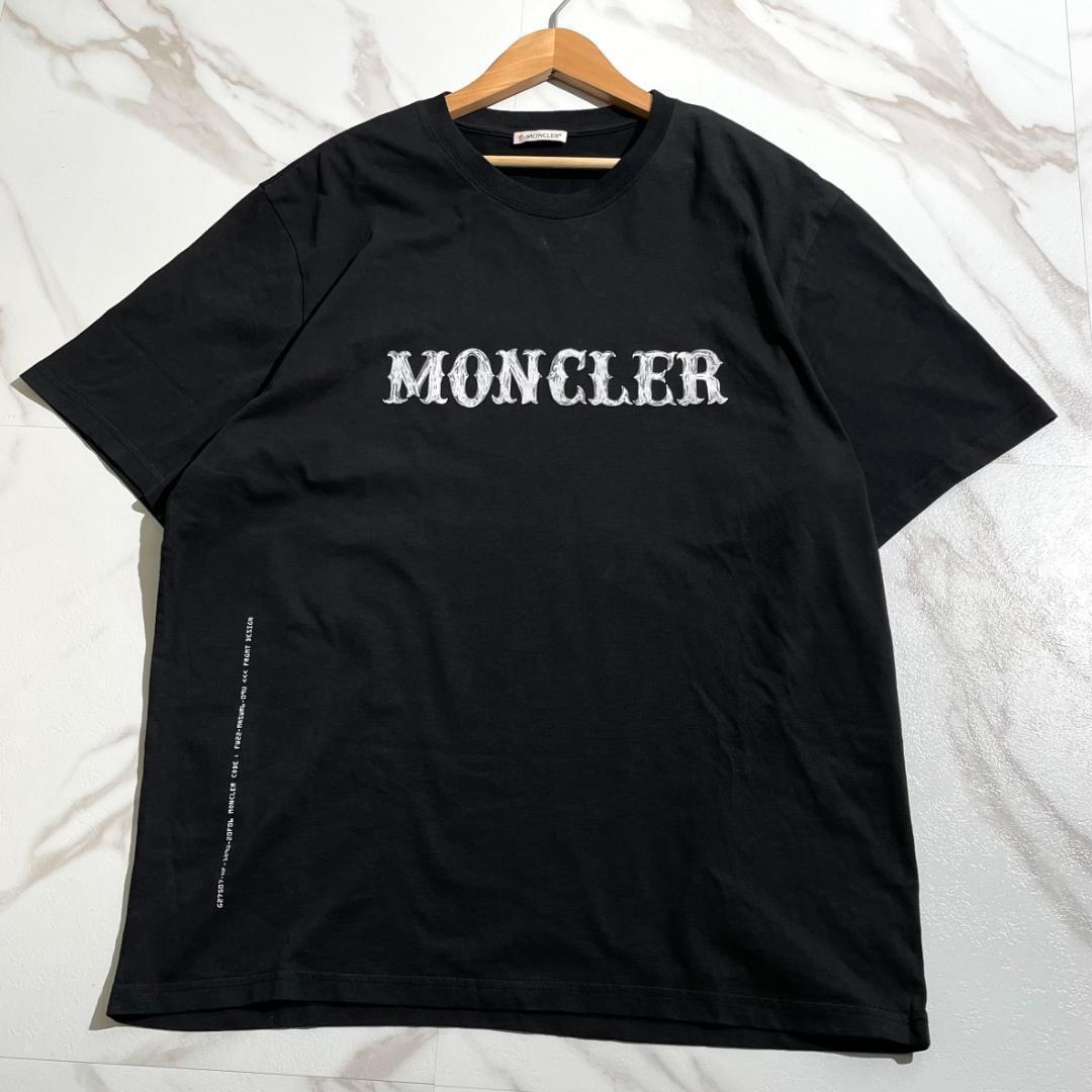 美品　モンクレール x フラグメント 藤原ヒロシ　ロゴ　Tシャツ　ブラック　黒