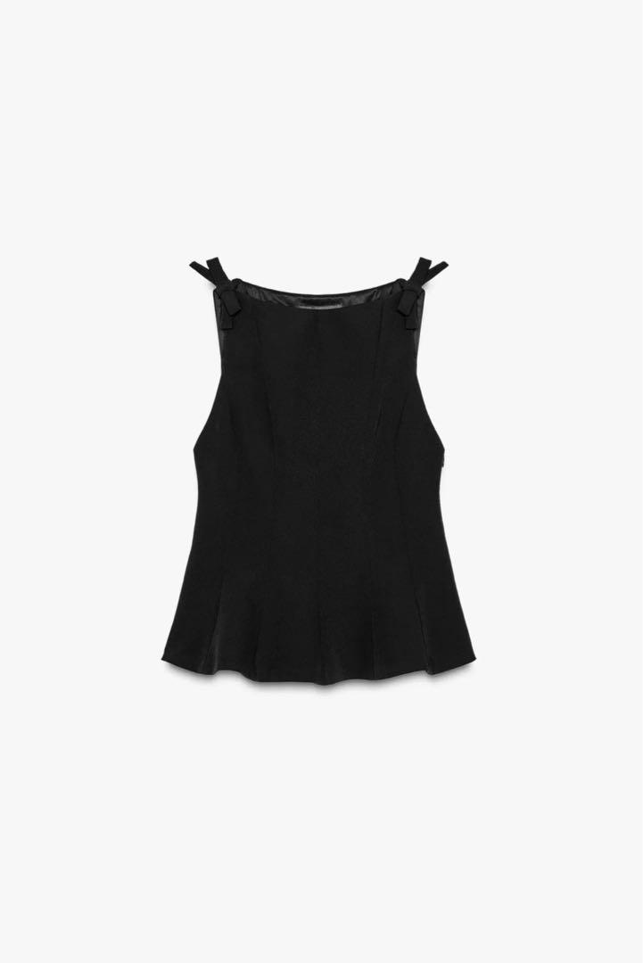 ZARA - ザラ♡ペプラムリボントップスの通販 by P♡♡｜ザラなら