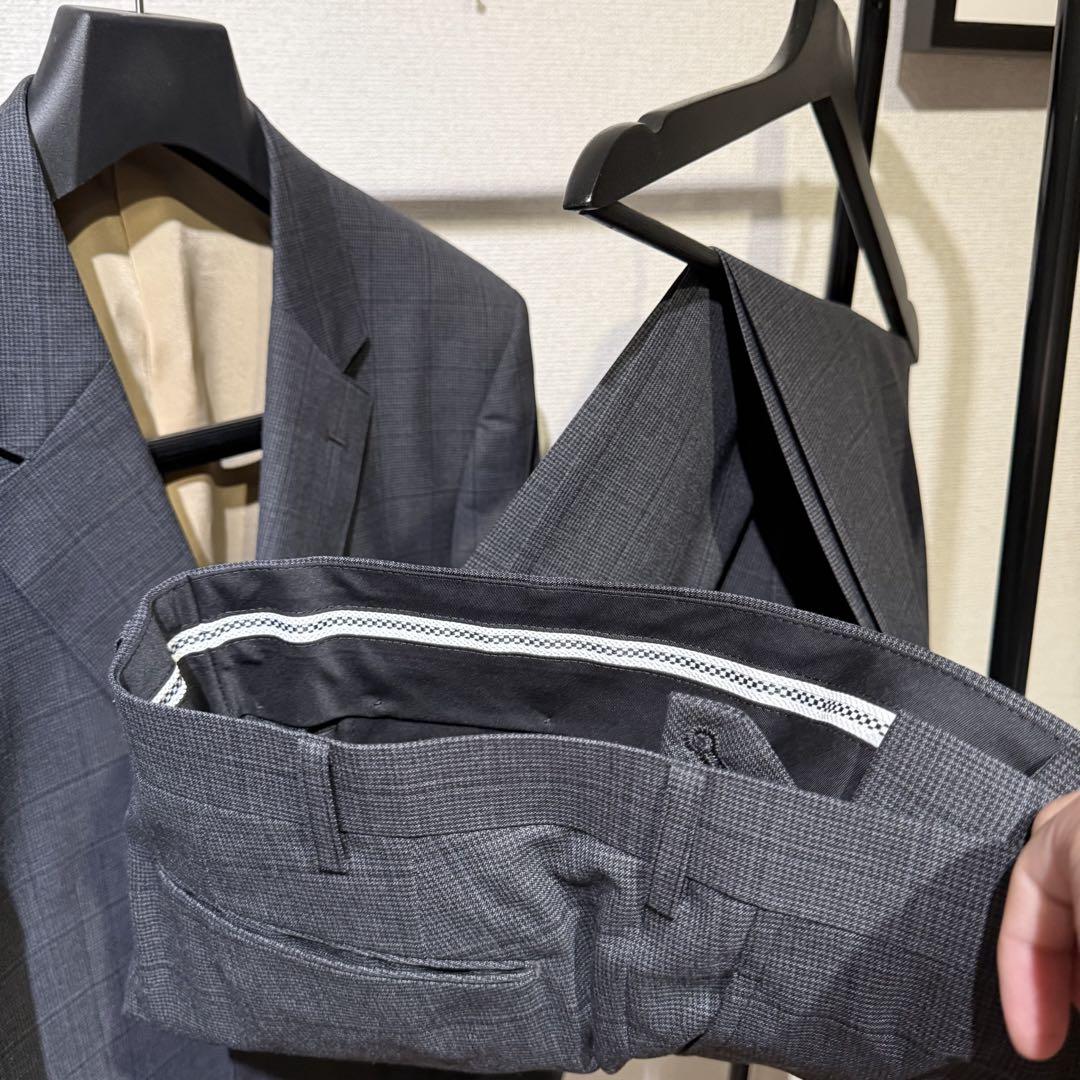 高品質 グレー ビジネス スーツ ジャケット パンツ セットアップ