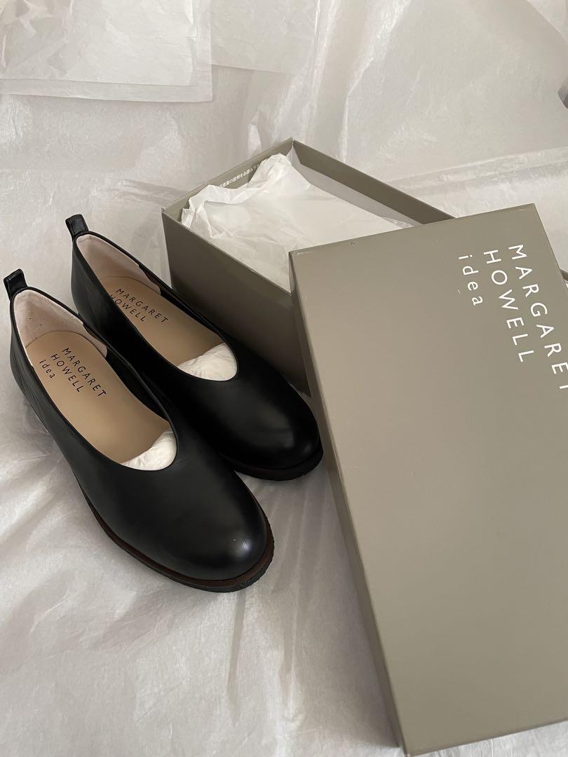 【新品】 MARGARET HOWELL ideaラウンドトゥフラットパンプス黒