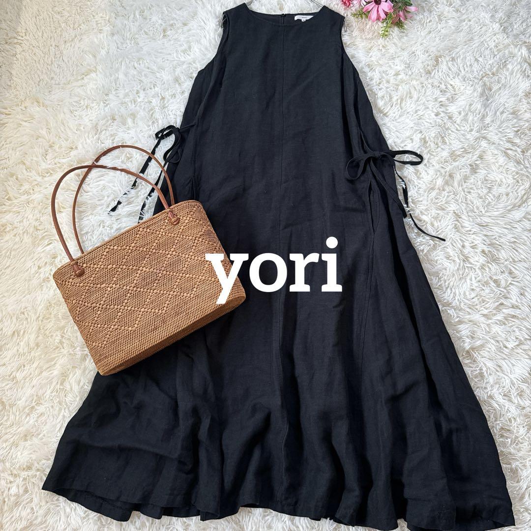 yori ヨリ　リネン　ノースリーブロングワンピース