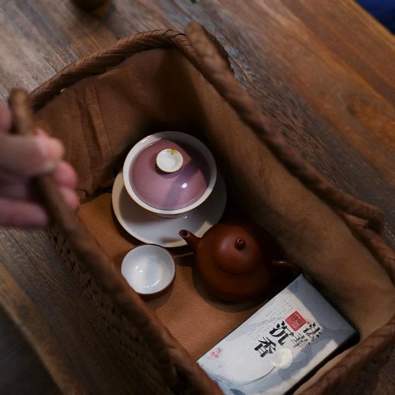 山葡萄 かごバッグ 網代編み 籠 手提げ 内布付き 収納袋 茶箱