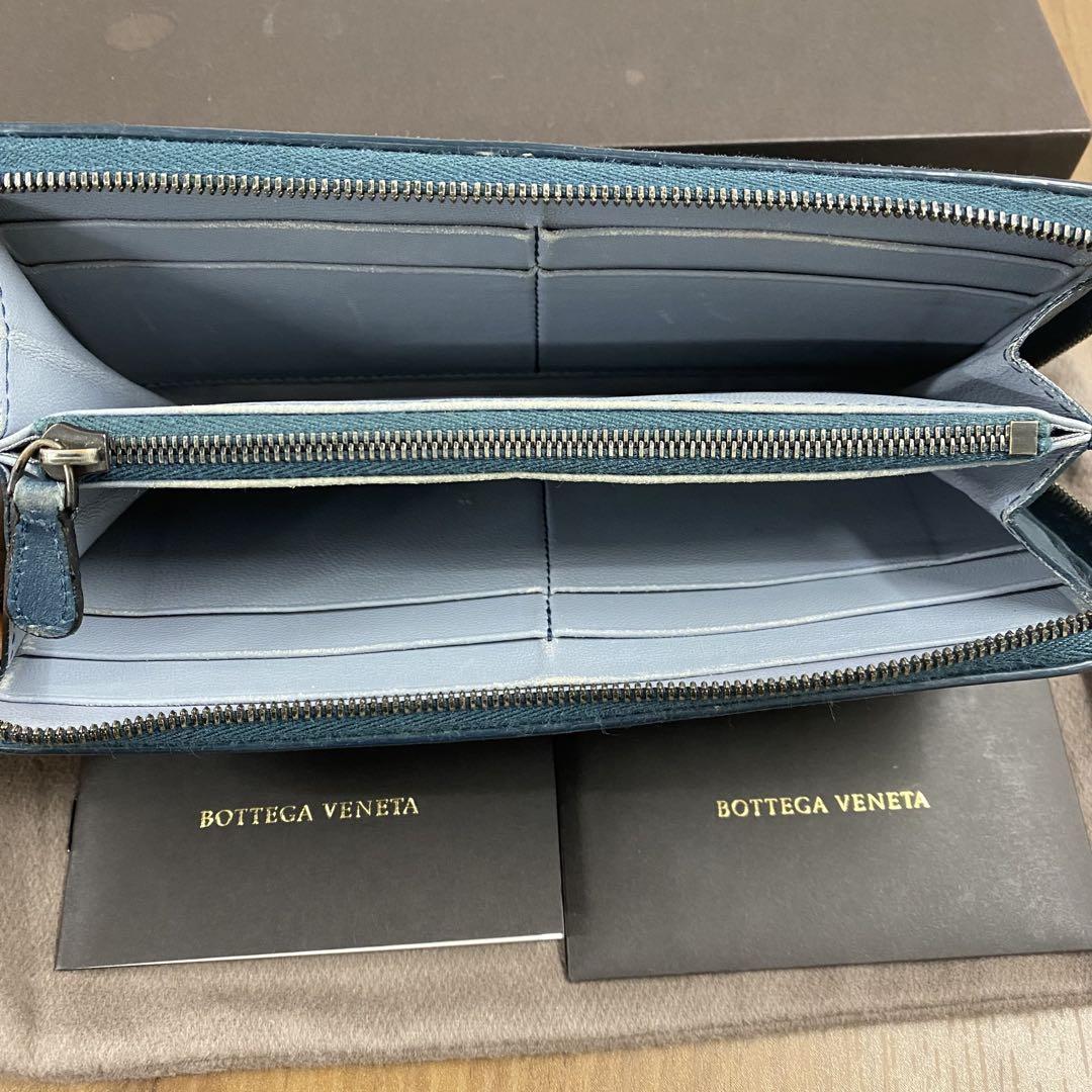 新品同様‼️現行　ボッテガヴェネタ　長財布　イントレチャート　ラウンドファスナー