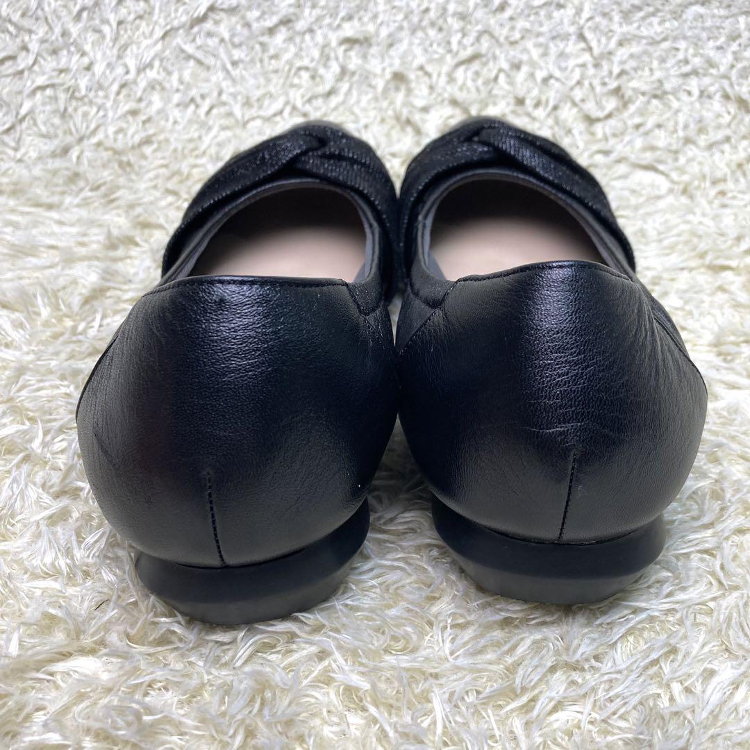 未使用級』スニーカーパンプス クロスリボン 撥水 バレエ