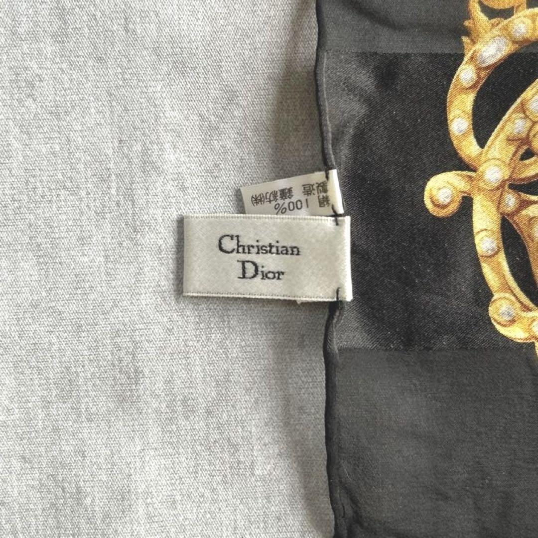 《良品✨レア》Christian Dior スカーフ　水玉　86×85 S345