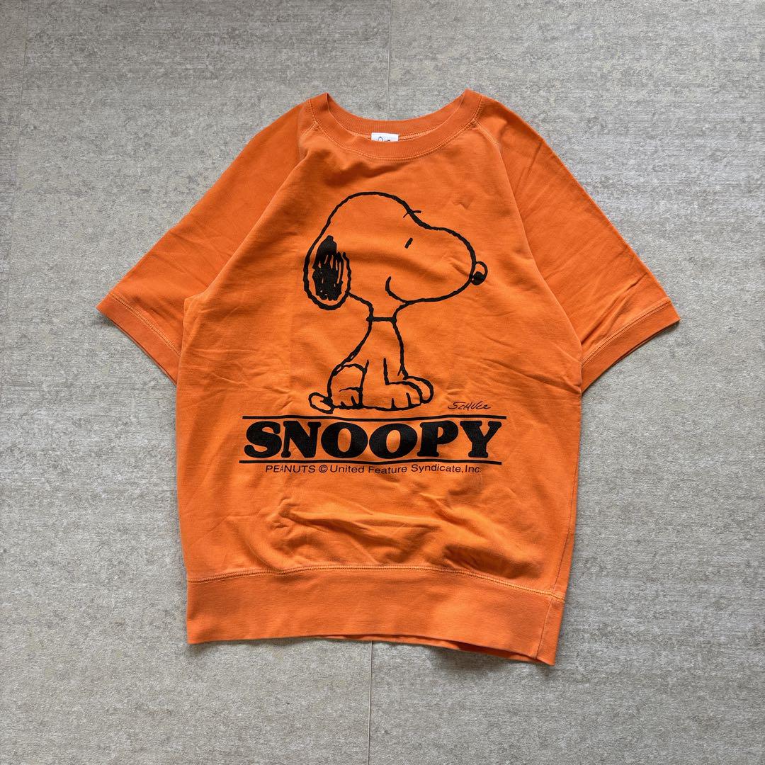 オリジナル商品 SNOOPY スヌーピー 半袖スエット オレンジ Mサイズ