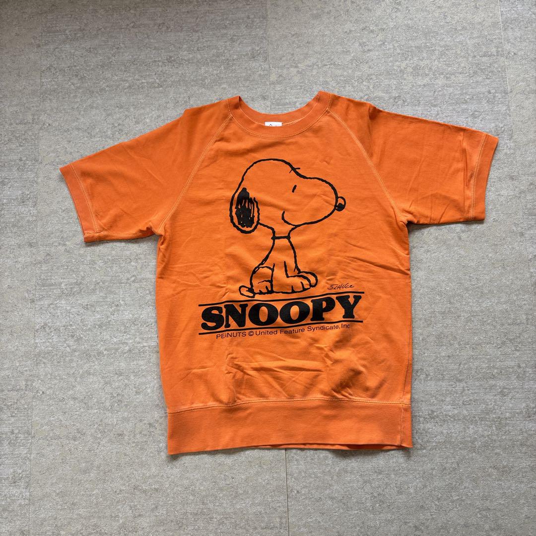 オリジナル商品 SNOOPY スヌーピー 半袖スエット オレンジ Mサイズ