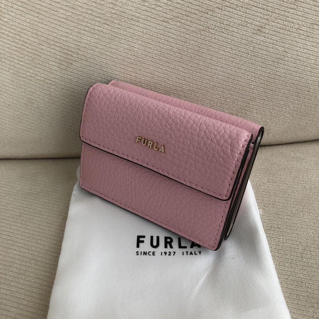 新品★FURLA フルラ 定価28,600円　三つ折り　財布　バビロン　ピンク 新品☆FURLA フルラ 定価28,600円 財布 バビロン ピンクベージュ