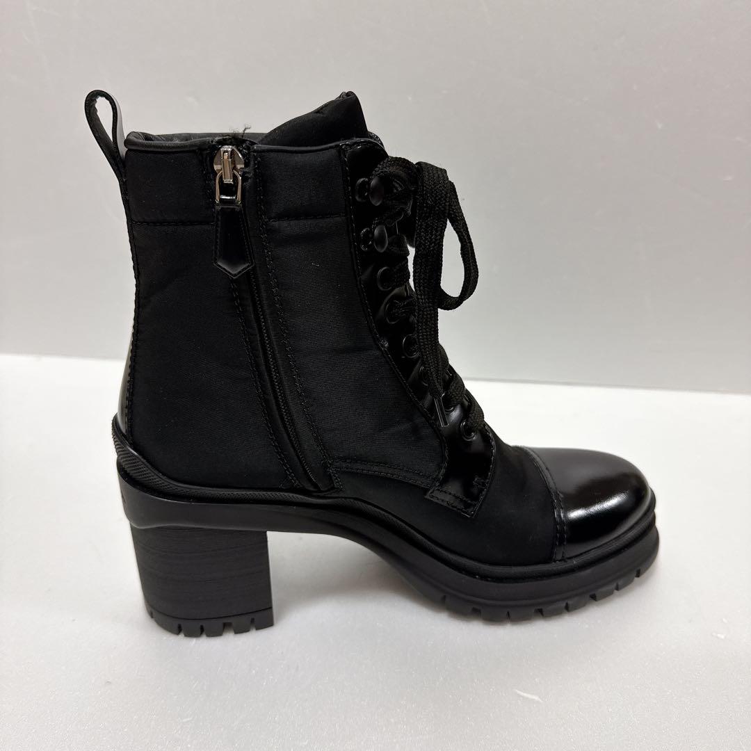 美品プラダ PRADA ブラッシュドレザー レースアップブーティ ブーツ38