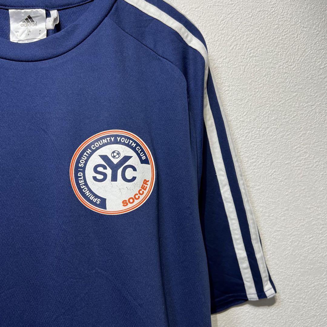 【US規格】希少 アディダス SYC 3ライン サッカーシャツ ネイビー 紺 S