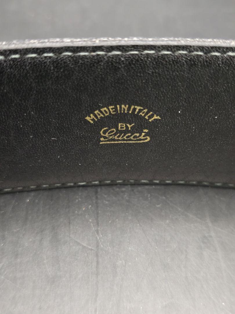 MT266　グッチ　GUCCI　ベルト　レディース　レザー　金　黒　80/32