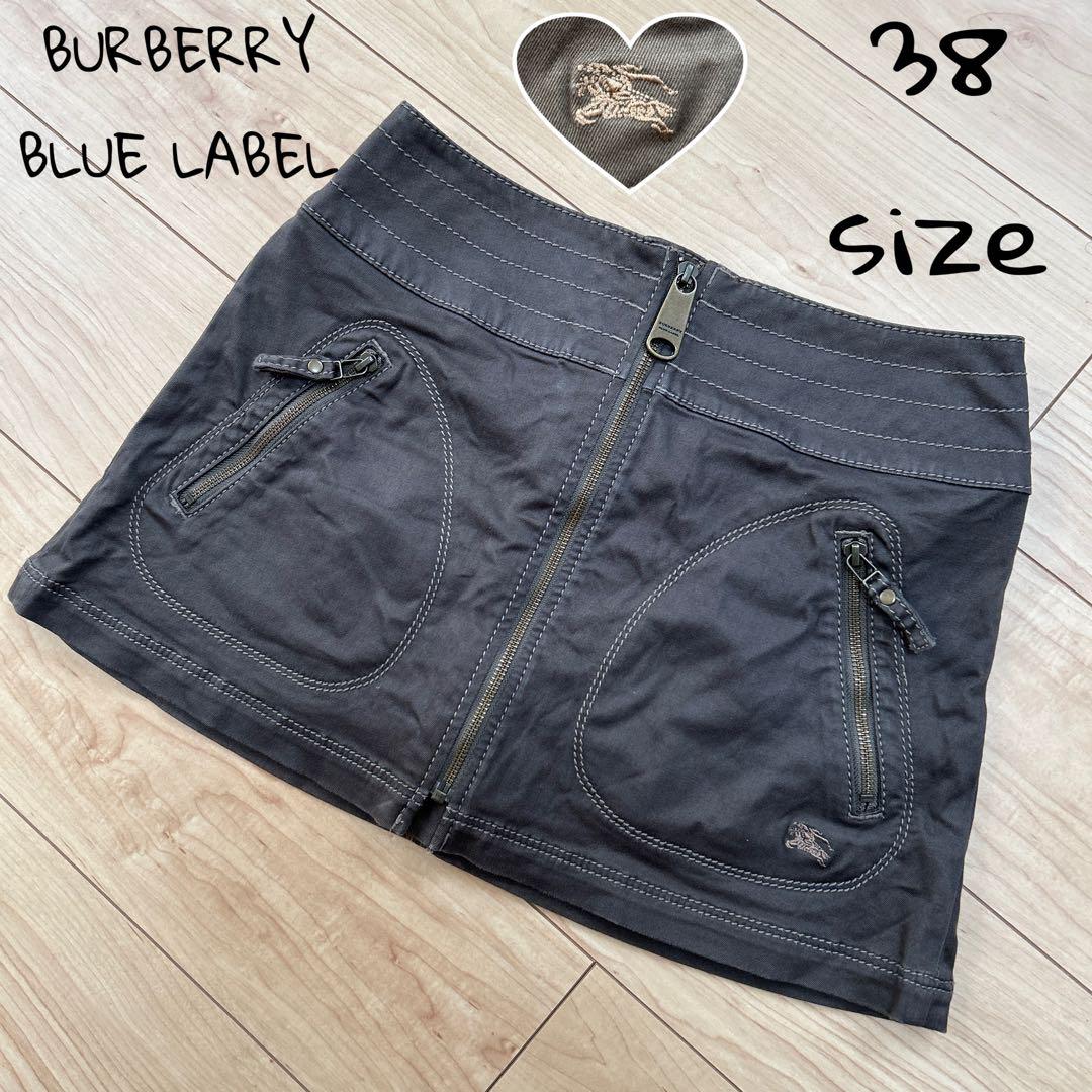 BURBERRY バーバリーブルーレーベル　ミニスカート　ホース刺繍　38