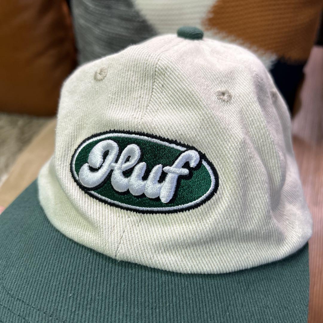 レア！ HUF ハフ ナチュラル×グリーン 6パネル キャップ