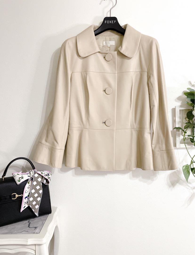 新品】羊革♡レザーコートベージュ