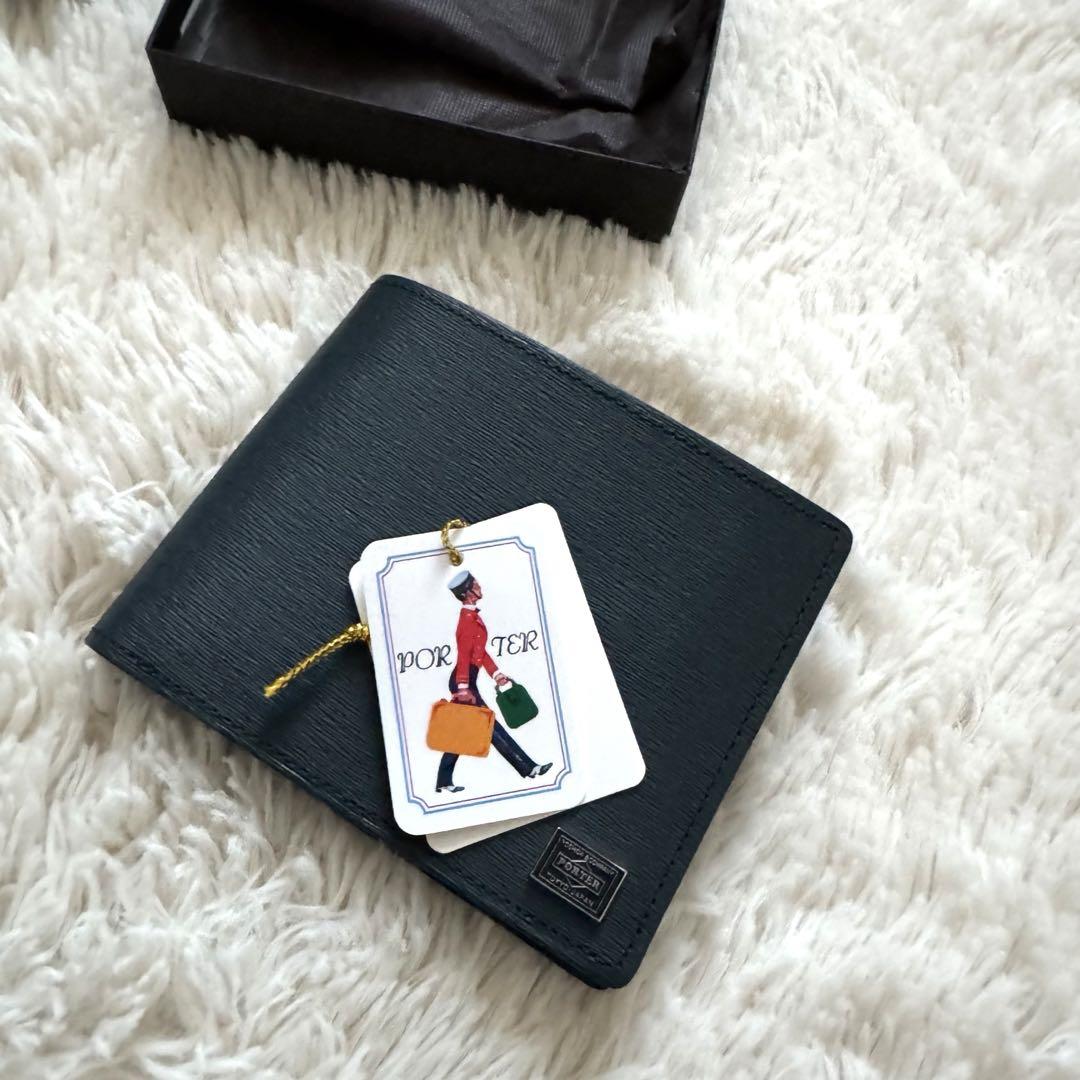 新品未使用】PORTER ポーター 二つ折り財布 カレント ネイビー