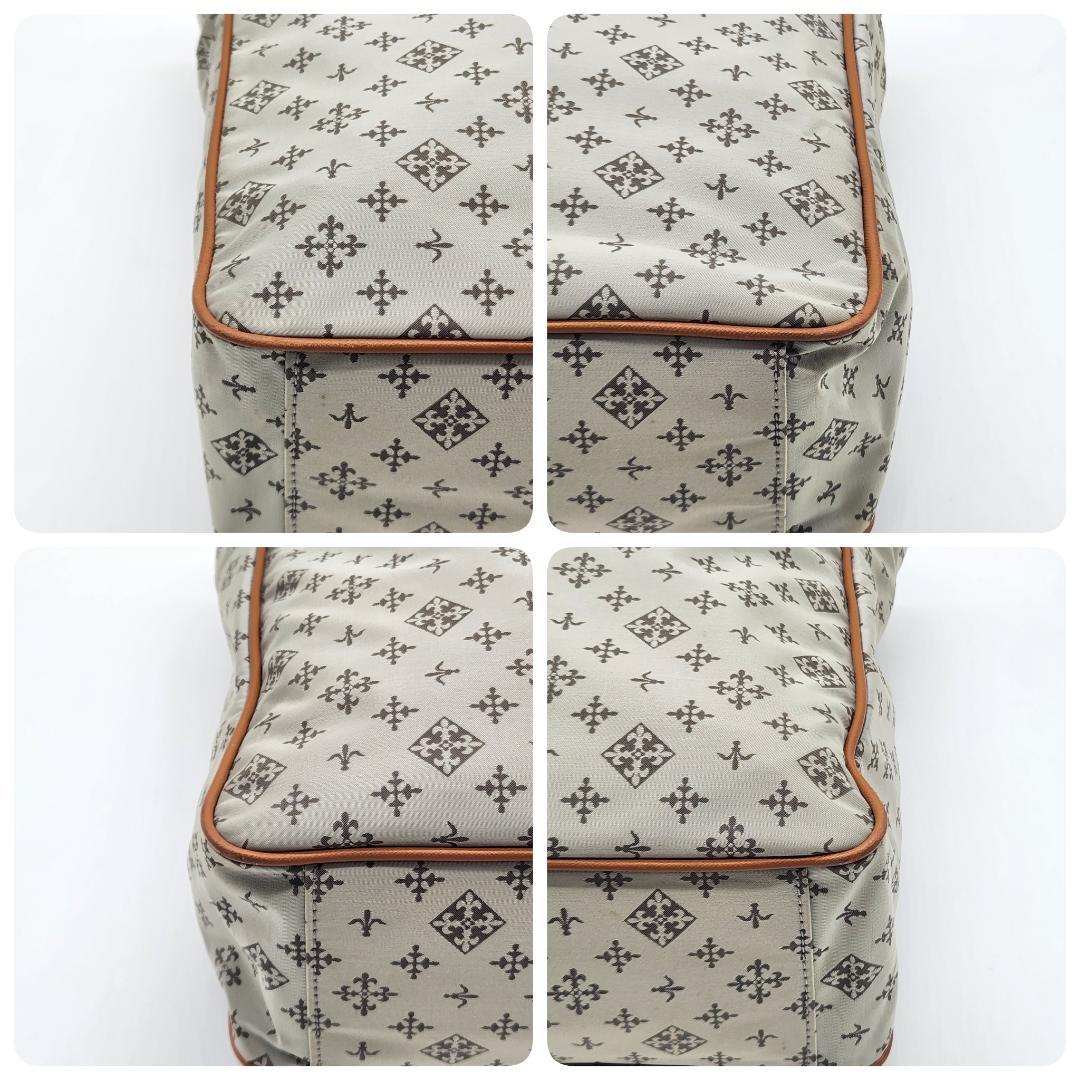 russet ラシット トートバッグ ベージュ レザー 総柄 グレー