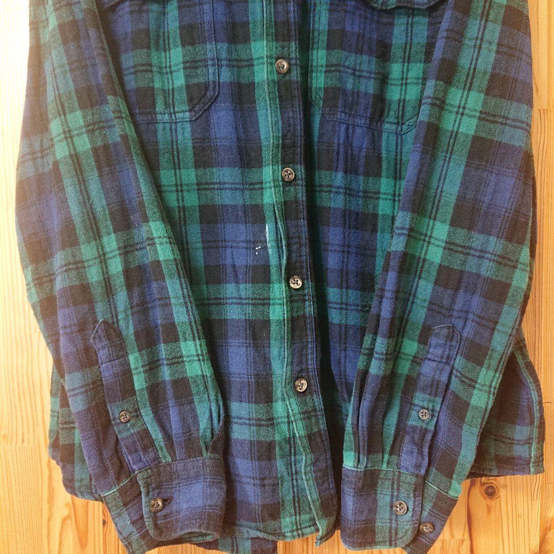 usa古着 GEORGE ネルシャツ　M　ネイビーグリーン　チェック アメリカ古着グリーンチェックネルシャツ \u2013 古着屋 sio