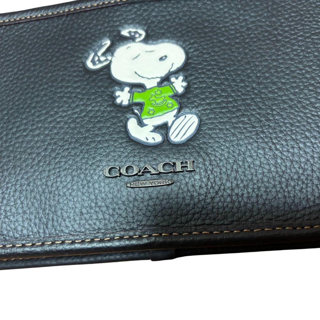 COACH X PEANUTS ブラックマルチ スヌーピー ショルダーバッグ