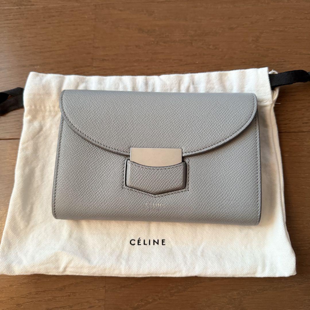 CÉLINE ブルーグレー 二つ折り財布