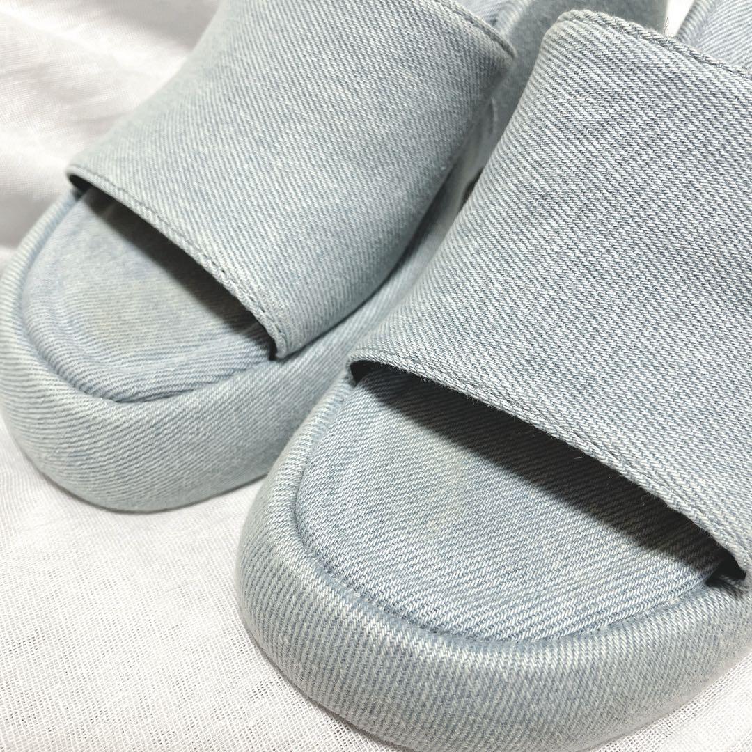 国内発送★ZARA★デニム*プラットフォームサンダル ZARA デニム プラットフォームサンダル 38 - メルカリ
