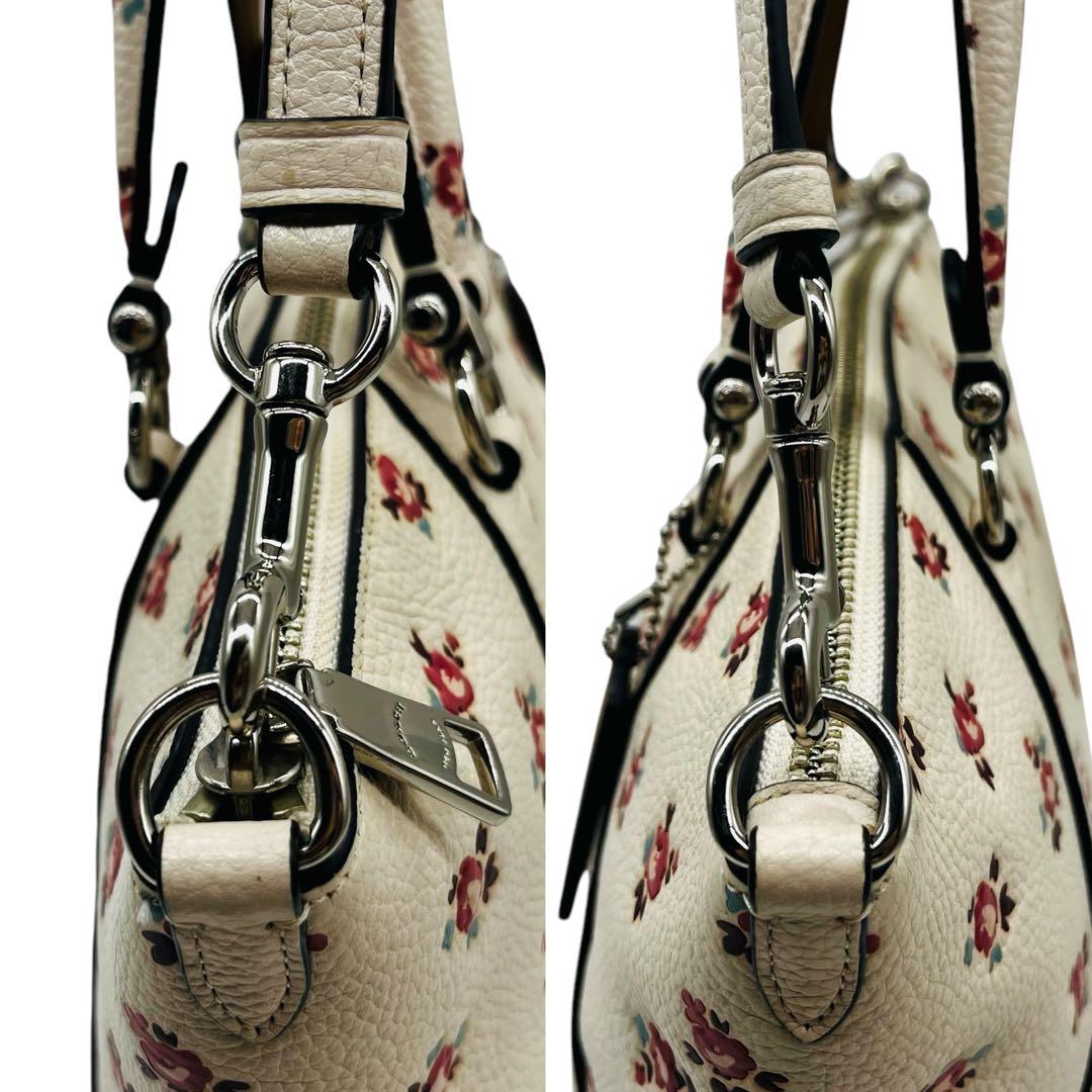 美品✨COACH　コーチ　3way　ショルダーバッグ　花　シボ革　740