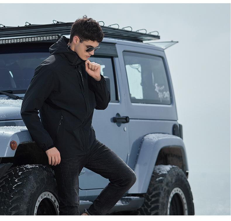 J29【新品】ジャケットとフリースのセット 登山服 ブラック Lサイズ メンズ
